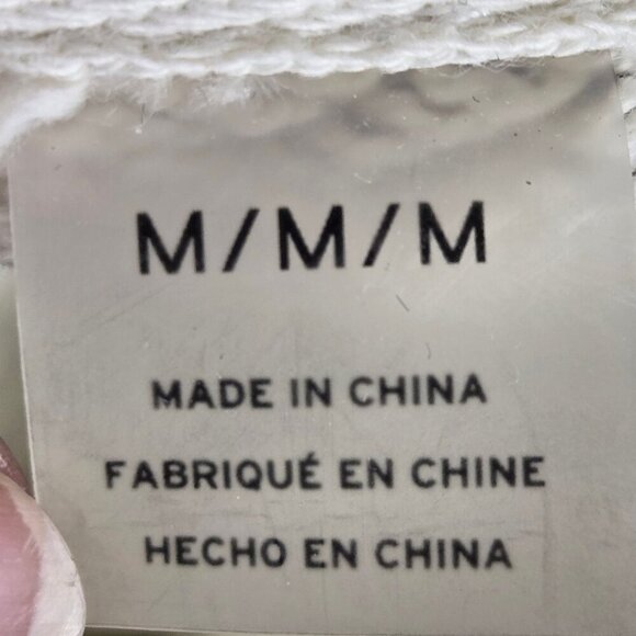 Roxy Size Medium Cream Black Hoodie Kangaroo Pocket Long Sleeve Wrap Back - Picture 13 of 16